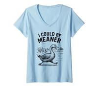 Mujer Vintage Ganso Sassy Meme Humor Animal Camiseta Cuello V