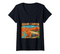 Mujer Vintage Grand Canyon Arizona Travel Souvenir Turista Regalo Camiseta Cuello V