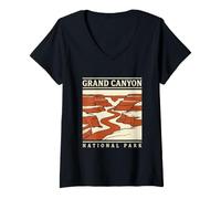Mujer Vintage Hiking Grand Canyon National Park Arizona Camiseta Cuello V
