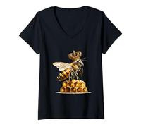 Mujer Vintage Honey Bee Accessories For Women and Girls Cute Bee Camiseta Cuello V