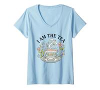 Mujer Vintage I Am The Tea Camiseta Cuello V