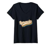 Mujer Vintage Ignacio Nombre Personalizado Ignacio Camiseta Cuello V