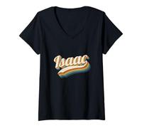 Mujer Vintage Isaac Nombre Personalizado Isaac Camiseta Cuello V