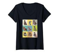 Mujer Vintage Japonés Ukiyo-e Alemán Puntero De Pelo Corto Kimono D Camiseta Cuello V
