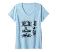 Mujer Vintage Low Aperture f1.9 Film Camera Diagram Photography Camiseta Cuello V