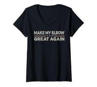Mujer Vintage Make My Elbow Great Again, divertida recuperación quirúrgica Camiseta Cuello V