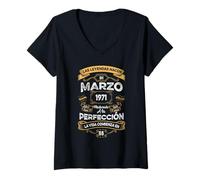Mujer Vintage Marzo 1971 55 Años Siendo Increíble Diseño Retro Camiseta Cuello V