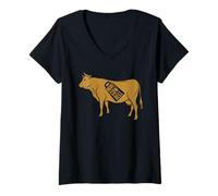 Mujer Vintage Más Cowbell Divertido Humor Sarcástico Amante De La Música Camiseta Cuello V