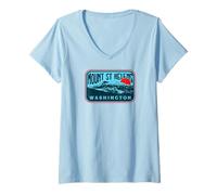 Mujer Vintage Mount Saint Helens Washington Retro Style Volcano Camiseta Cuello V
