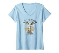 Mujer Vintage Musée du Louvre Victoria alada de Samotracia Camiseta Cuello V