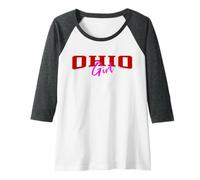 Mujer Vintage OHIO Girl Throwback Design, Girly Women Girls Teen Camiseta Manga Raglan