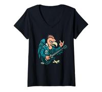 Mujer Vintage Old School Punk Rocker Buitre Bird Gift Hombres Mujeres Camiseta Cuello V