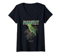 Mujer Vintage Pacific Parrotlet Observación de Aves Naturaleza Amor Pájaros Camiseta Cuello V