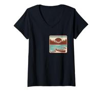 Mujer Vintage Paddle Your Own Canoa Retro Outdoor Camiseta Cuello V