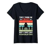 Mujer Vintage Piensan Que Estoy Loco, Pero me Gusta el Levantamiento de Pesas Camiseta Cuello V