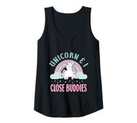 Mujer Vintage Rainbow Unicorn & I - Close Buddies Spirit Animal Camiseta sin Mangas