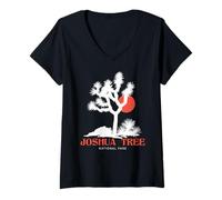 Mujer Vintage Retro National Park Outdoor Camping Joshua Tree Camiseta Cuello V