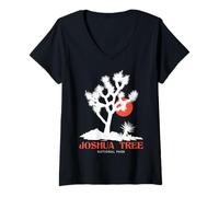 Mujer Vintage Retro National Park Outdoor Camping Joshua Tree Camiseta Cuello V