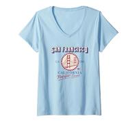 Mujer Vintage San Francisco California USA Camiseta Cuello V
