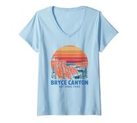 Mujer Vintage Senderismo Bryce Canyon Parque Nacional Bryce Canyon Camiseta Cuello V