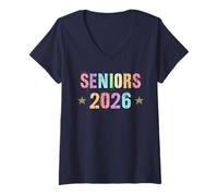 Mujer Vintage Seniors Clase de 2026 Nivel Final Casi allí Bruh Camiseta Cuello V
