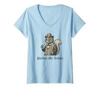 Mujer Vintage Skunk Perdón Mi Aroma | Retro Victorian Animal Camiseta Cuello V