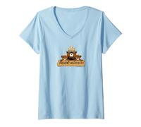Mujer Vintage Smokey Bear and Cubs Prevent Wildfires Retro Sign Camiseta Cuello V