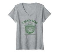 Mujer Vintage Smokey Bear Logo Only You Can Prevent Wildfires Camiseta Cuello V