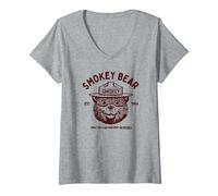 Mujer Vintage Smokey Bear Logo Only You Can Prevent Wildfires Camiseta Cuello V