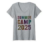 Mujer Vintage SUMMER CAMP 2025 Campground Personal Vibes Director Camiseta Cuello V