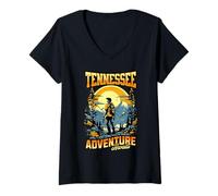 Mujer Vintage Tennessee, Adventure Awaits. Tennessee Outdoors Camiseta Cuello V