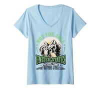 Mujer Vintage US National Park No se Vende Proteger la Tierra Camiseta Cuello V
