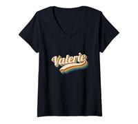 Mujer Vintage Valerie Nombre Personalizado Valerie Camiseta Cuello V