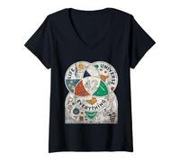 Mujer Vintage Venn Diagrama Vida El Universo y Todo - 42 Camiseta Cuello V