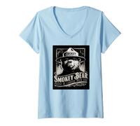 Mujer Vintage WPA Smokey Bear Retro 1940's Style Camiseta Cuello V