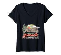 Mujer Vintage Yosemite National Park Retro Style Eighties 80s Camiseta Cuello V