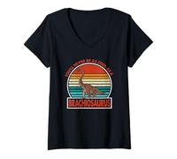 Mujer Vintage You'Ll Never Be As Cool As A Brachiosaurus Dinosaur Camiseta Cuello V