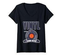 Mujer Vinyl Sounds Better Analog Music Collector Appreciate Camiseta Cuello V