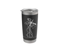 Mujer Violinista Dibujo Violín Banda de Conciertos Vaso térmico de acero inoxidable de doble pared