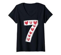 Mujer Viral 67 Sketch Heart Valentine Kids - 67 Coincidencia 7 Camiseta Cuello V