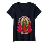 Mujer Virgen De Guadalupe Bendita Eres Entre Las Mujeres, Lupita Camiseta Cuello V