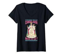 Mujer Virgen María De La Candelaria, Madre De Luz Y Esperanza Camiseta Cuello V