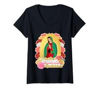 Mujer Virgen Morena Santa Madre de Dios Madre y Patrona Nuestra Camiseta Cuello V