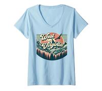 Mujer Virginia Occidental Camiseta Cuello V