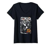 Mujer Virgo Doncella Zodiaco astrología con Signo Zodiacal para la Tierra Camiseta Cuello V