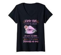 Mujer Virgo Queen Mujer Cumpleaños Agosto Septiembre Queens Mujer Camiseta Cuello V