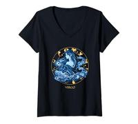 Mujer Virgo Zodiaco Astrología Horóscopo Constelación Celestial Camiseta Cuello V