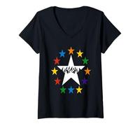 Mujer Visión cósmica ojos de poder. Regalo novedoso. Camiseta Cuello V