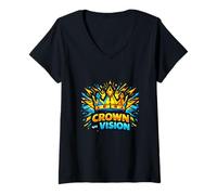 Mujer Visión Liderazgo Ambición Corona Motivación Diseño Gráfico Camiseta Cuello V