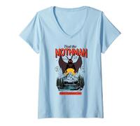 Mujer Visit the Mothman Funny Retro Graphic Camiseta Cuello V